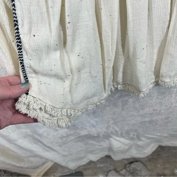 Free People Cyprus top bohemian embroidered pleated gauzy blouse XS hearts - Picture 5 of 13